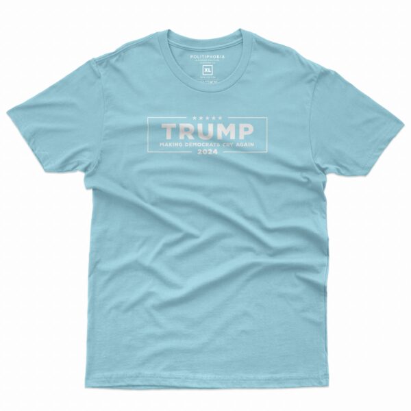 Trump 2024 Make Democrats Cry Again T-Shirt Short Sleeve Classic front lilablue