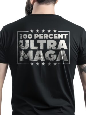 Ultra MAGA Make America Great Again T-Shirt Crew Short Sleeve Classic Black by politiphobia