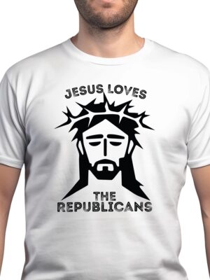 Jesus Loves the Republicans Religious T-Shirt Short Sleeve Classic