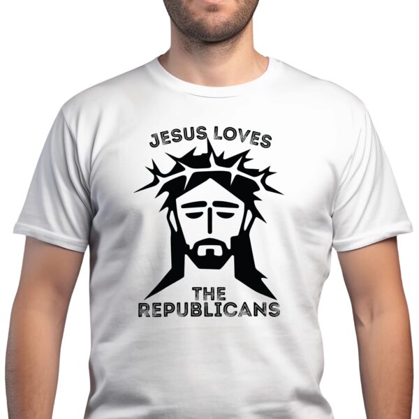 Jesus Loves the Republicans Religious T-Shirt Short Sleeve Classic