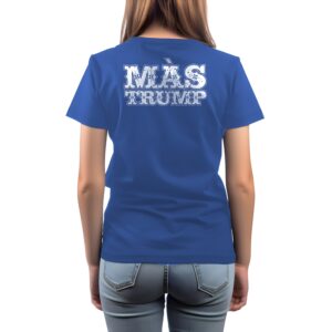 Mas Trump Spanish Women's T-Shirt model back true royal