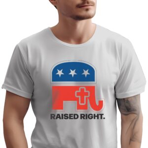 Raised Right Religious T-Shirt Short Sleeve Classic White