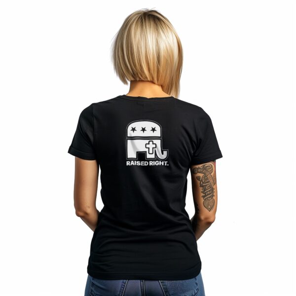 Raised Right Religious Conservative Women's T-Shirt model