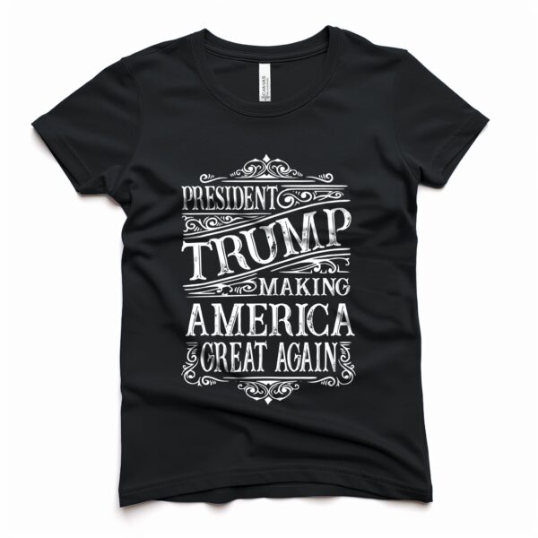 President Trump Make America Great Again Wild West Women’s T-Shirt Chest