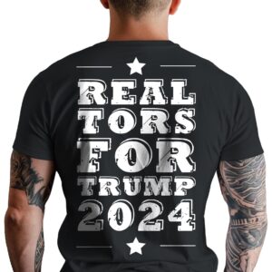 Realtors for Trump 2024 T-Shirt Short Sleeve Black