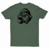 Naughty Santa White T-Shirt Short Sleeve Military Green Back