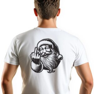 Naughty Santa White T-Shirt Short Sleeve