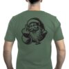 Naughty Santa White T-Shirt Short Sleeve Military Green