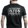 Back view of man wearing black Ultra MAGA Trump Conservative T-Shirt - Unisex patriotic political graphic tee