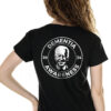 Woman in a black Biden Dementia Awareness 2024 T-Shirt - Funny satirical unisex political graphic tee on female model