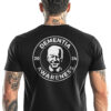 Back of man wearing black Biden Dementia Awareness 2024 T-Shirt - Funny satirical unisex political graphic tee