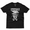 Front Flat lay of black Trump Alpha Male 2028 MAGA unisex T-shirt - bold conservative patriotic graphic tee