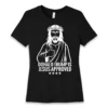 Front flat lay of black Jesus Approved women's T-shirt - Christian conservative patriotic graphic tee