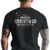 Man wearing black MAGA Christmas & New Year T-Shirt - Unisex Trump patriotic holiday graphic tee back