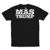 Back Flat lay of black Mas Trump Spanish Latino MAGA 2028 unisex T-shirt - bilingual patriotic graphic tee