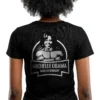 Woman wearing a black Michelle Obama Funny T-Shirt - Conservative unisex satirical graphic tee questioning rumors on female model