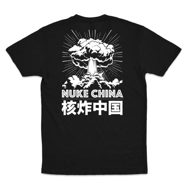 Back Flat lay of black Anti-CCP Pro USA unisex T-shirt - patriotic conservative anti-China graphic tee