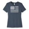 Front flat lay of charcoal black triblend US Flag Modern Freedom women's T-shirt - contemporary patriotic graphic tee