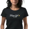 Woman wearing black Trump Girl 45-47 Women's T-shirt - Unisex conservative patriotic graphic tee