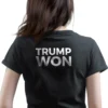 Woman wearing black Trump Won Women's T-shirt - Unisex conservative victory patriotic graphic tee
