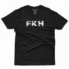 Front Flat lay of black FKH Glitch anti-Harris unisex T-shirt - satirical conservative graphic tee