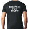 Man wearing black Realtors for Trump Modern T-Shirt - Unisex pro-Trump patriotic graphic tee for real estate professionals