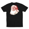 Back Flat lay of black Trump Santa Christmas unisex T-shirt - funny patriotic holiday graphic tee