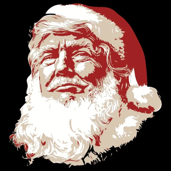 Trump Santa Christmas T-Shirt - Funny Holiday Tee back graphic design