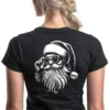 5445-BLK-UNI-F Woman wearing black Arizona Santa Sunglasses T-Shirt - Unisex funny holiday patriotic graphic tee on female model