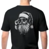 5445-BLK-UNI-M Man wearing black Arizona Santa Sunglasses T-Shirt - Unisex funny holiday patriotic graphic tee - White Design on Back