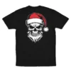 Back Flat lay of black Armed Forces Santa Skull unisex T-shirt - military patriotic holiday graphic tee