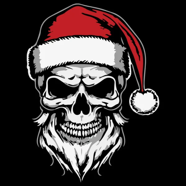 Armed Forces Santa Skull T-Shirt - Military Holiday Tee back graphic design