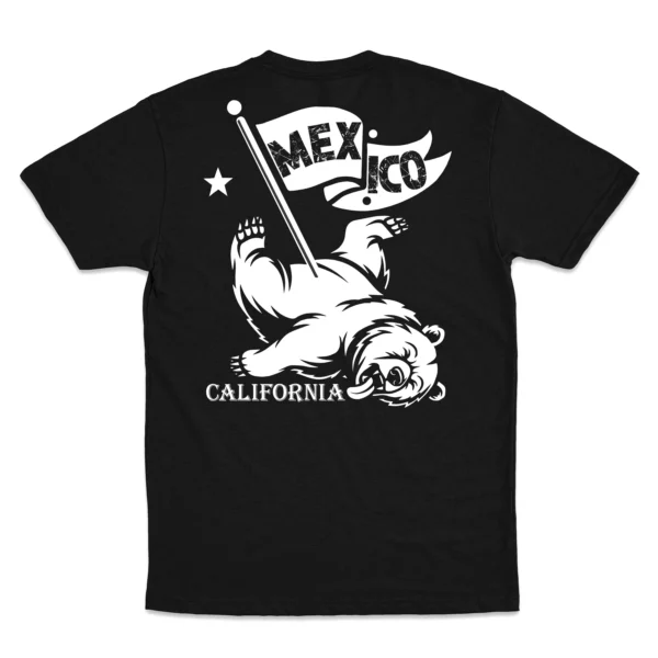 Back Flat lay of black Death of California unisex T-shirt - satirical conservative graphic tee