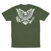 Back Flat lay of military green MAGA Patriot Eagle unisex T-shirt - patriotic conservative graphic tee
