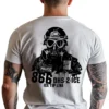 5495-WHT-UNI-M_CRF Man wearing white ICE Tip Line T-Shirt - Unisex pro law enforcement patriotic graphic tee