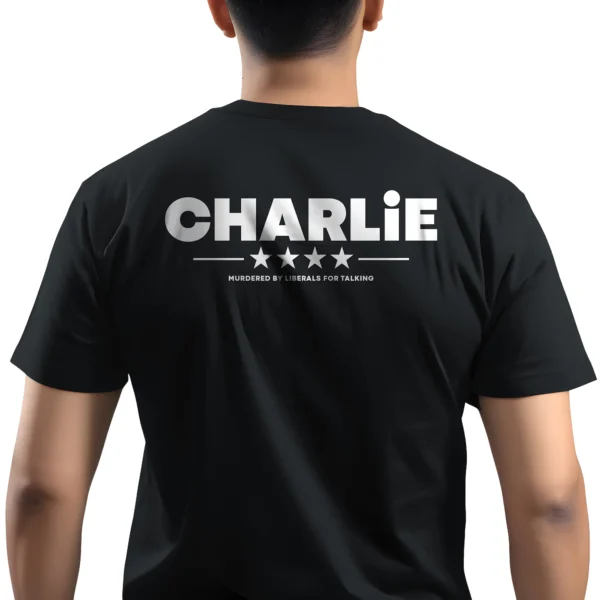 Man wearing black Charlie Kirk Memorial T-Shirt - Unisex conservative patriot tribute graphic tee - Arizona Edition
