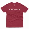 Flat lay of antique cherry red Charlie Kirk Freedom unisex T-shirt – memorial patriot conservative graphic tee