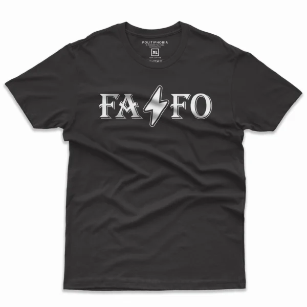 Flat lay of black FAFO unisex T-shirt – Fuck Around and Find Out riots protests graphic tee